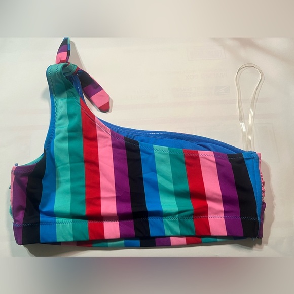 Old Navy Multicolor Striped One Shoulder Bikini Top Size M - Picture 4 of 4